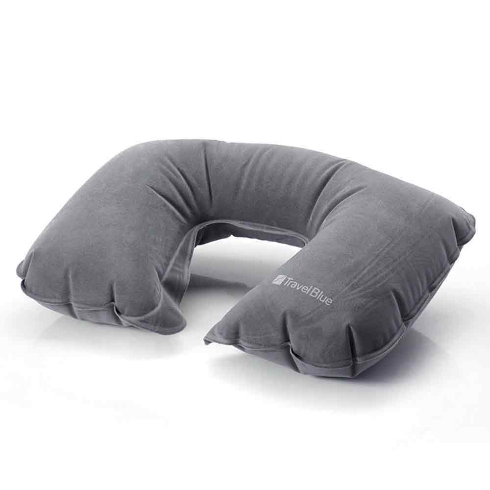 Inflatable Travel Neck Pillow - Grey 