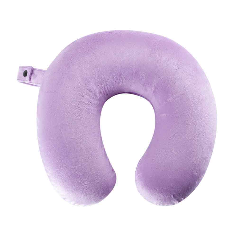 Purple Memory Foam Travel Neck Pillow with Case 