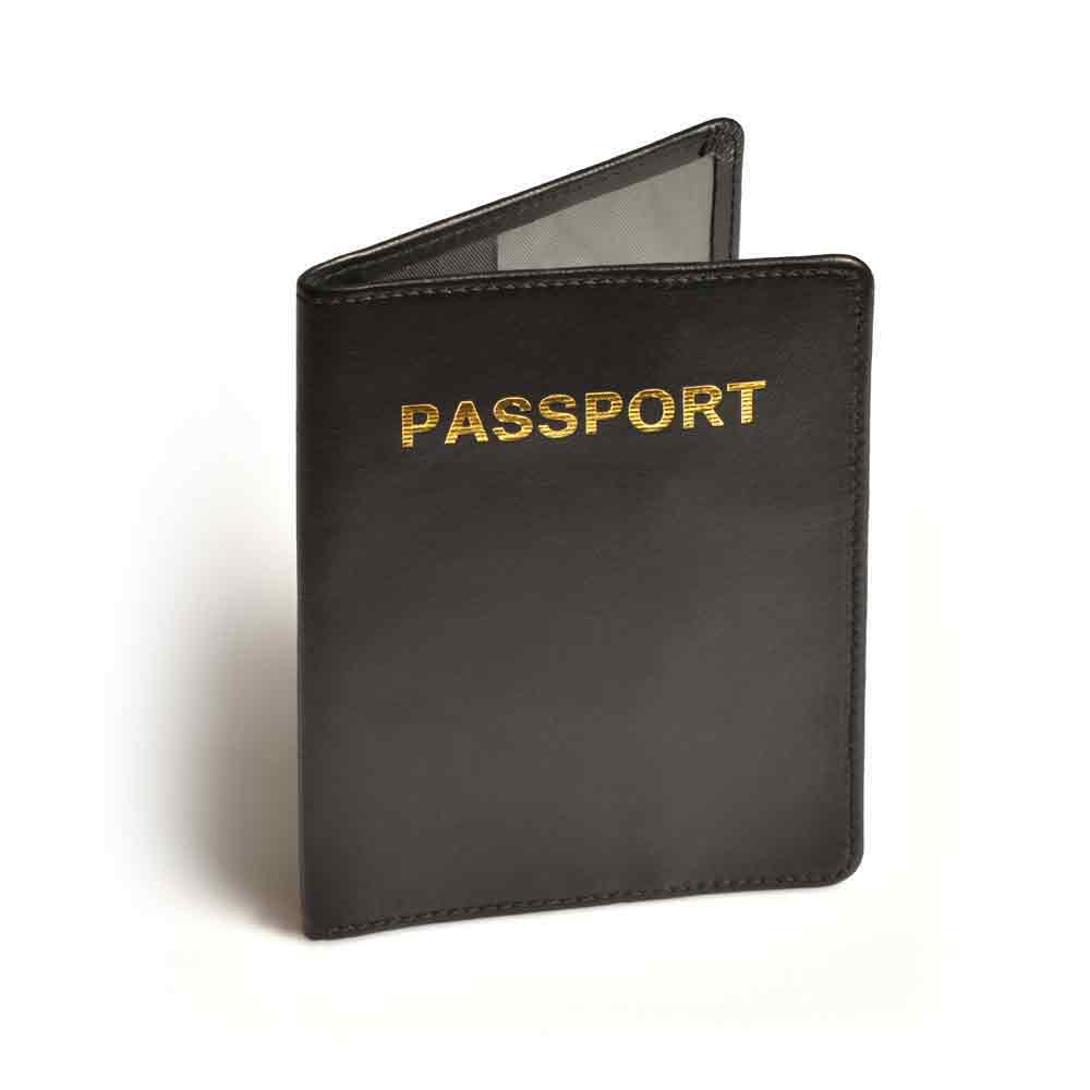 Alpine Swiss RFID Blocking Passport Cover Leather Travel Case Safe ID Protection, Black