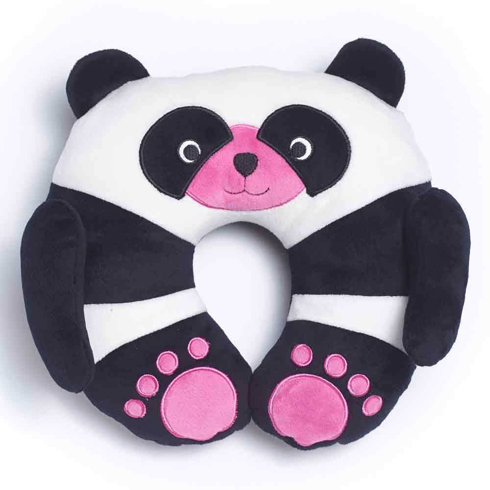 Soft Comfortable and Washable ALAZA Memory Foam Travel Pillow Cute Panda with Dot Rainbow Cloud & Star Neck Pillow for Airplane Travel Kit with Snap Clip